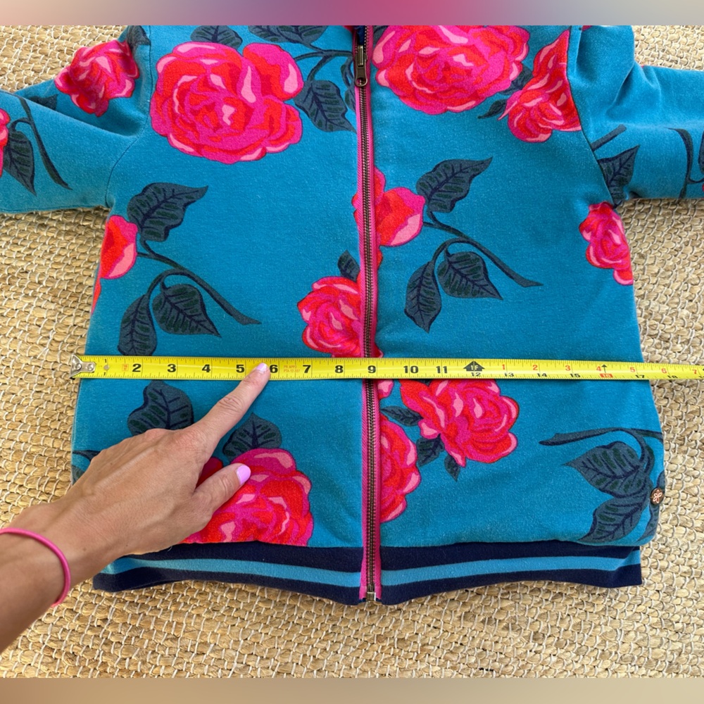 Matilda Jane reversible sleigh ride rosey floral and blue fuzzy jacket size 12 - Picture 11 of 11